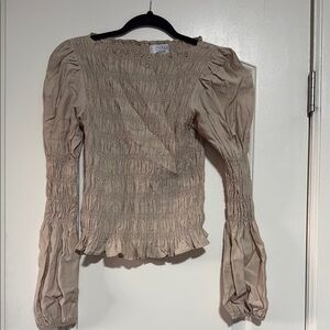 Women's Cream Smocked Top